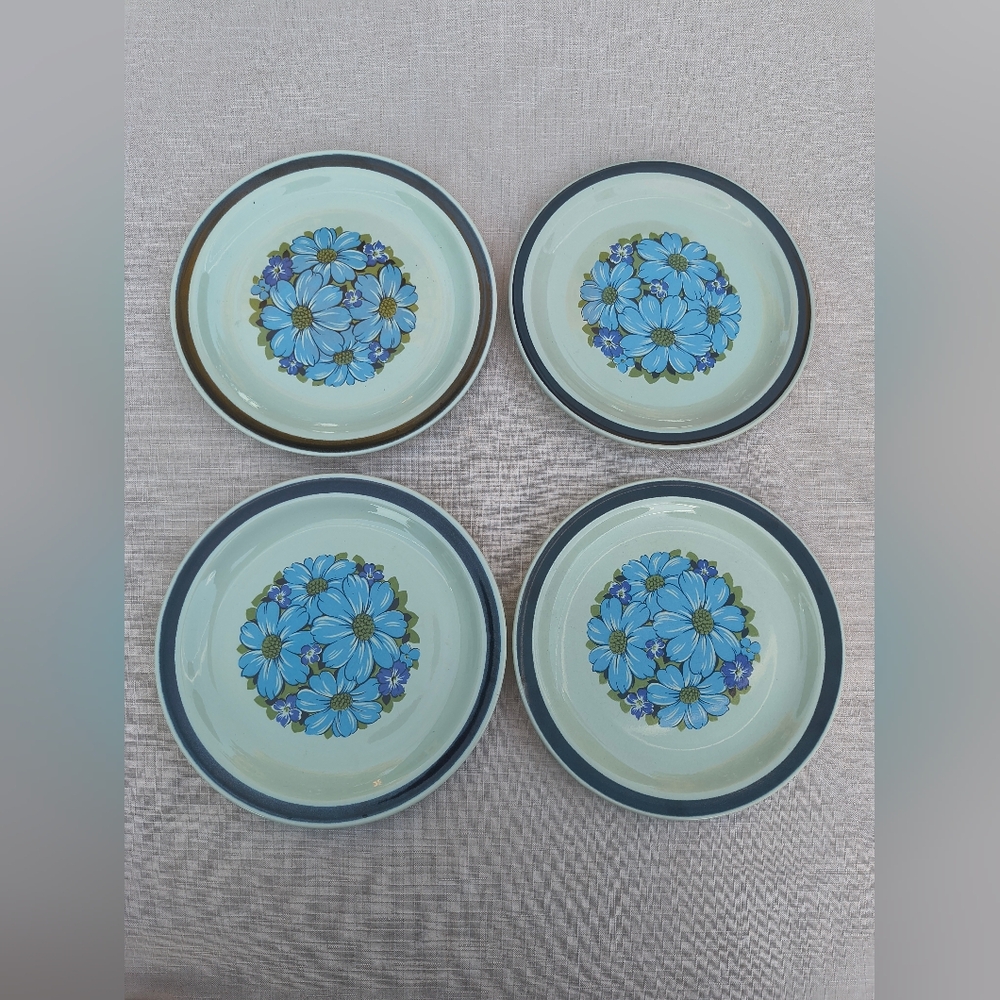 Vintage Blue Shasta Stoneware Salad Plates - Designer's Collection